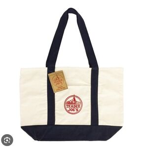 Large Navy Tote Bag (Trader Joe's)